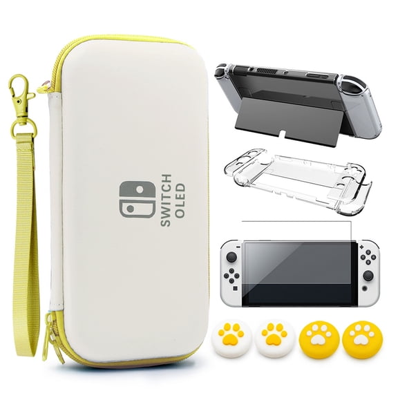 Protection Set for Nintendo Switch OLED - EVA Carrying Case, Protective Case & Tempered Glass Screen Protector