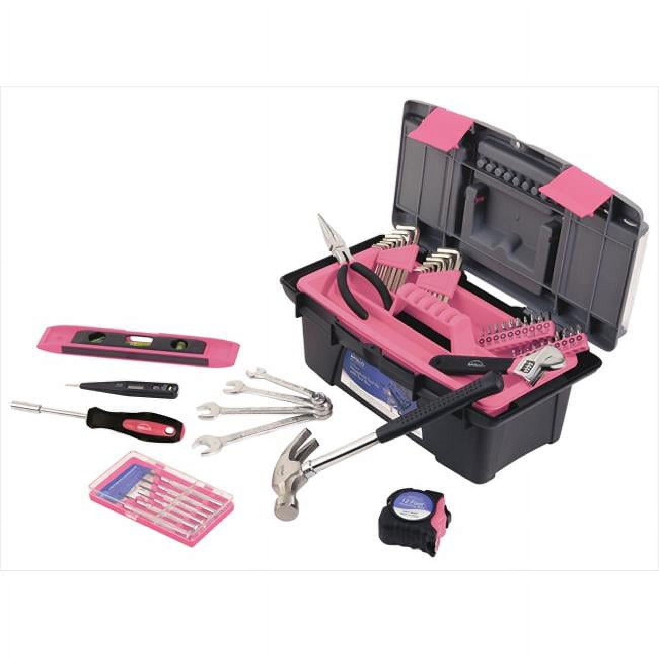 ProtectionPro 53 Piece Household Tool Kit Pink Chrome Finish Tool Set, 53 Piece Pack