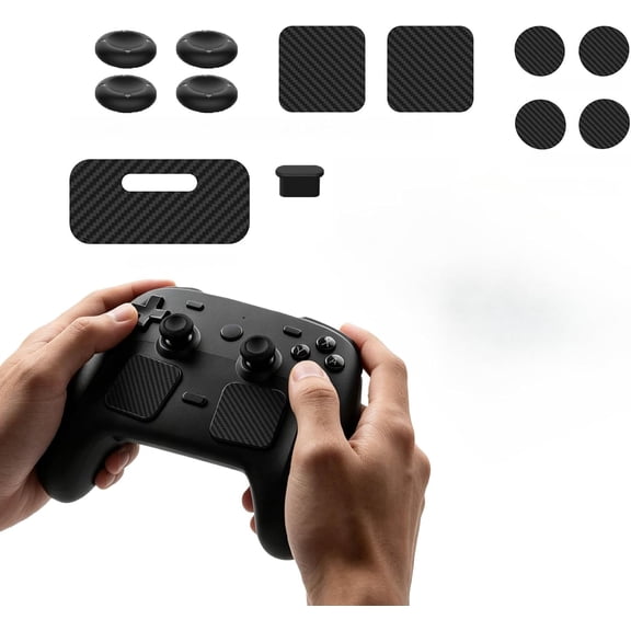 Protective Accessory Kit for Steam Controller 2 with Silicone Joystick Cap, Touchpad and Button Protection Stickers, Type-C Dust Cover, Charging Dock Shield