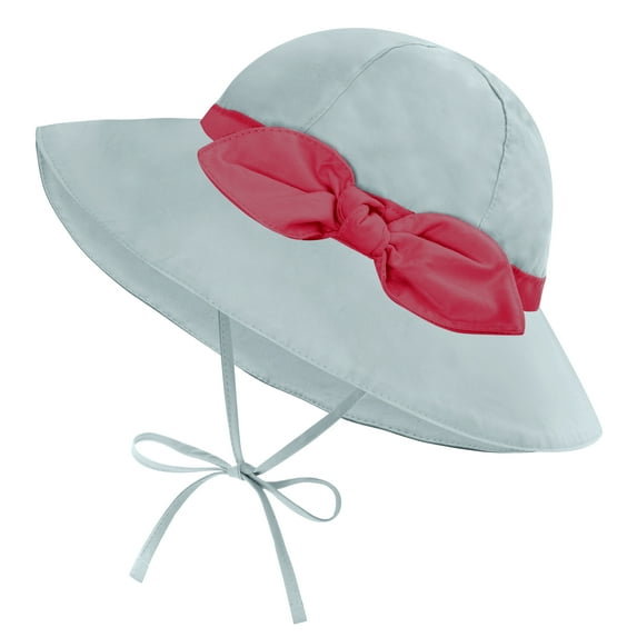 Protective Baby Bucket Sun Hat With UPF 50+ Protection Adjustable Infant Summer Beach Hats For Boy & Girl Breathable Toddler Swim Pool Play Sunhat With Wide Brim 2-3 Years White / Pink M, 52 CM