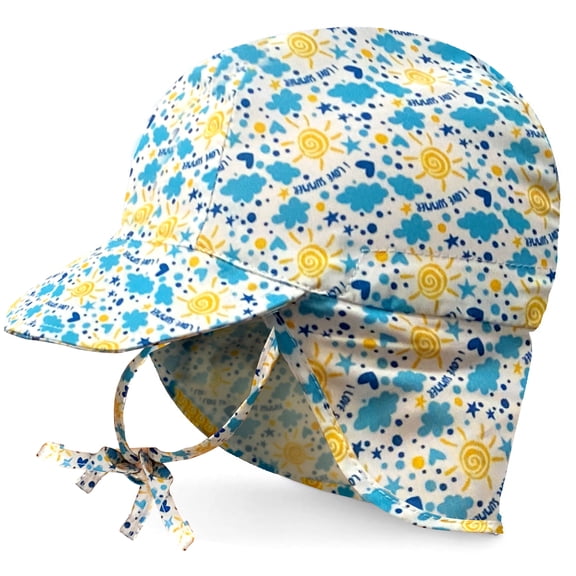 Protective Baby Sun Hat With UPF 50  Protection Adjustable Infant Summer Beach Flap Hats For Boy & Girl Breathable Toddler Swim Pool Play Sunhat With Wide Brim E Sunshine 6-18 Months (44-48 cm)