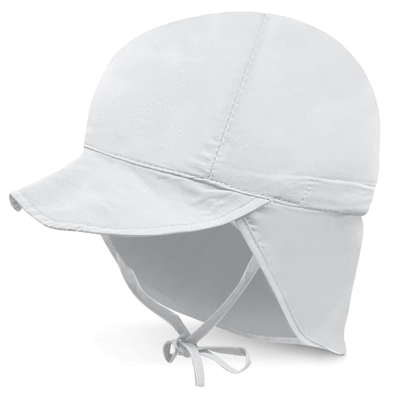Protective Baby Sun Hat With UPF 50  Protection Adjustable Infant Summer Beach Flap Hats For Boy & Girl Breathable Toddler Swim Pool Play Sunhat With Wide Brim White 2T-5T (48-54 cm)