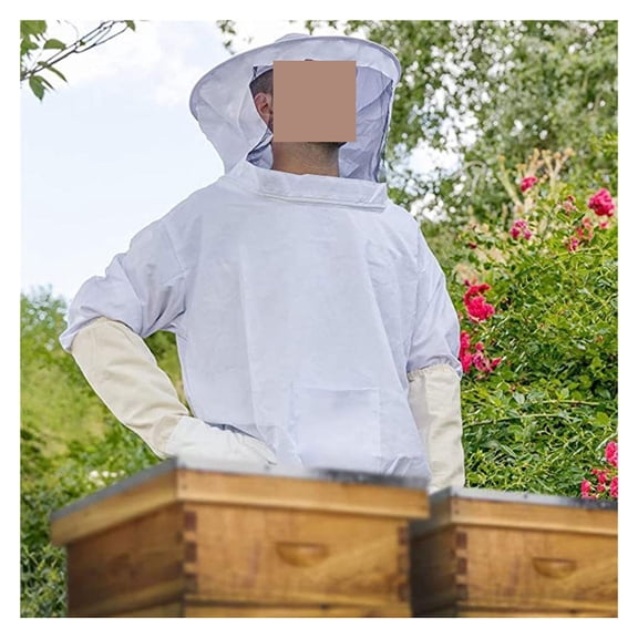 Protective Beekeeping Jacket Veil Smock Beekeeping Hat Sleeve Beekeeper Suit Apiculture Bee Dress ,Comprehensive Protection