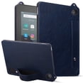 thumbnail image 1 of Protective Case for All-New Amazon Kindle Fire HD 8 8th 7th 6th Gen (2018/2017/2016 Released), Premium PU Leather Slim Lightweight Stand Hand Strap Shockproof Case Cover for Kindle Fire HD 8, Blue, 1 of 7