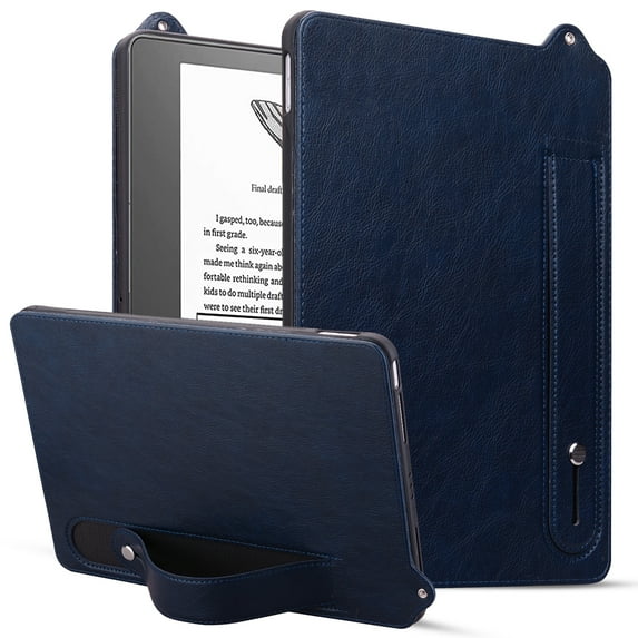 Protective Case for Amazon Kindle Scribe 10.2" 2022/2024, Premium PU Leather Slim Lightweight Stand Hand Strap Shockproof Anti-Scratch Case Cover for Kindle Scribe 10.2 Inch, Blue