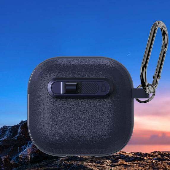 Protective Case for Apple AirPods 4th Generation 2024, Shockproof AirPods 4 Case with Lock Button, Keychain, Anti-Scratch AirPods 4th Gen Cover for Everyday Protection for Women Men,Blue