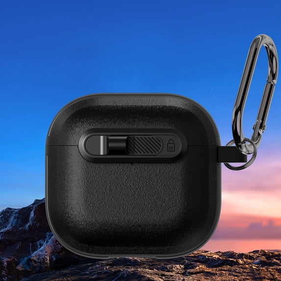 Protective Case for Apple Airpods Pro 2nd Gen (2022), Shockproof Case with Lock Button, Keychain, Anti-Scratch Airpods Pro 2 Cover for Everyday Protection for Women Men,Black