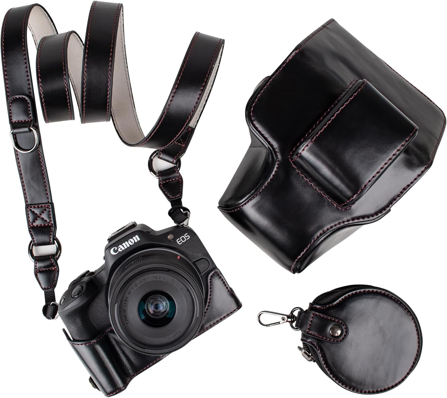 Protective Case for Canon EOS R50/R100 Camera and 18-45mm Lens, PU