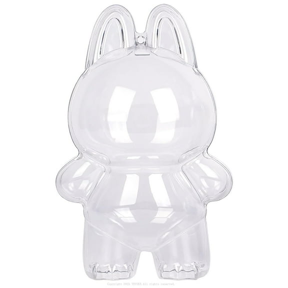 Protective Case Compatible with LABUBU Doll - Crystal-Clear Hard Display Box with Keychain & Dustproof Cover, Secure Backpack Hooks for Shelf/Outdoor Showcase (Doll Not Included)（Standing