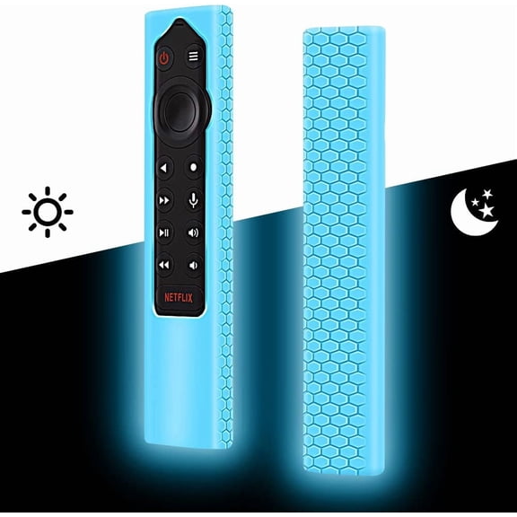 Protective Case Compatible for NVIDIA Shield Android TV Pro 4K HDR Streaming Media Player,Remote Case Skin Holder for NVIDIA Shield Remote Controller,Shockproof Remote Bumper Back Cover-Glowblue