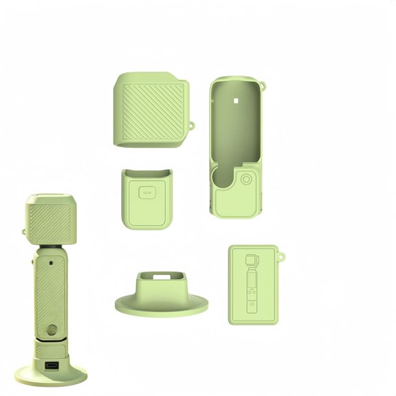 Protective Case Compatible with DJI Osmo Pocket 4 Camera, Full-Body Cover with Lanyard & Base, Anti-Scratch for Daily & Outdoor Use (Green)