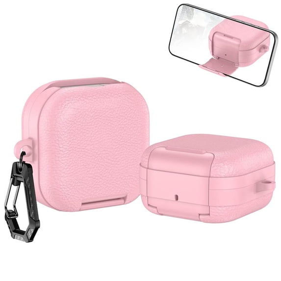 Protective Case Compatible with Galaxy Buds 4 / 4 Pro, PC TPU Earbuds Cover with Lock Design and Stand Support