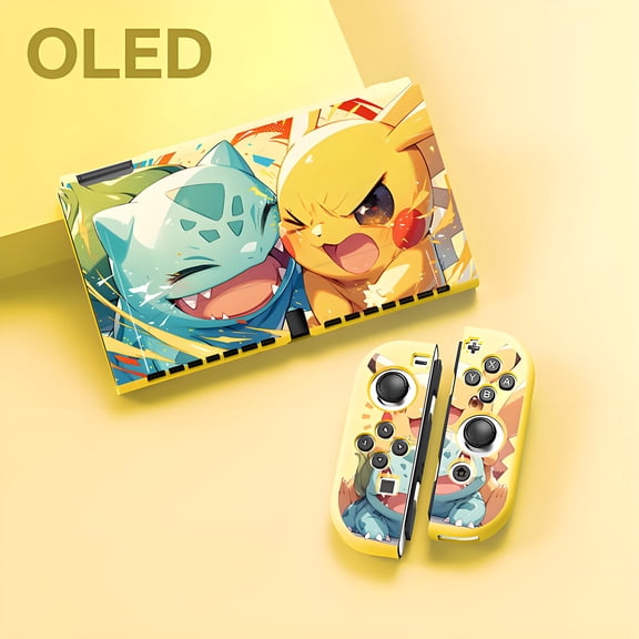 Protective Case Compatible with Nintendo Switch Oled, TPU Case Accessory for Switch Console and Grip Joy-Con, Switch Protector, Pokemon