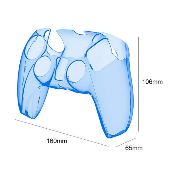 Protective Case Controller Shell Skin for PS5 Controller (Transparent Blue)