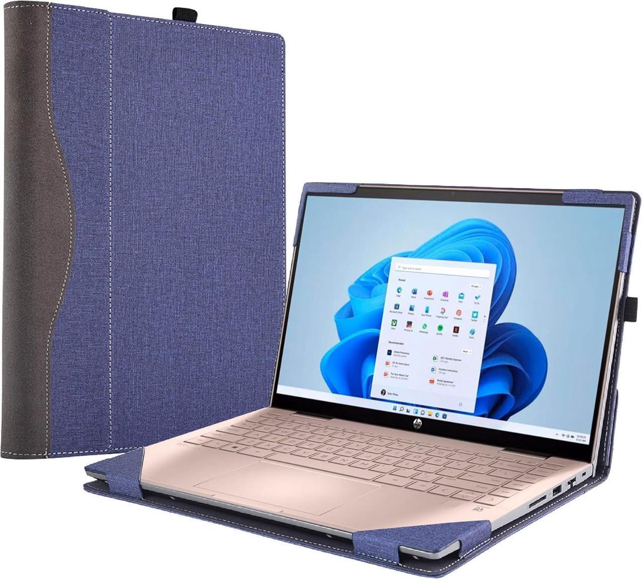 Protective Case Cover for Hp Pavilion X360 Convertible 14-dy Laptop 14t-ek 14-ek 2-in-1 [Not Other Models] Notebook Sleeve Computer Bag Protective PU Leather Shell
