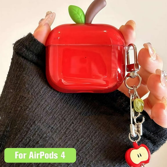 Protective Case Cover for AirPods 4, Apple-shaped Shockproof Earphone Case