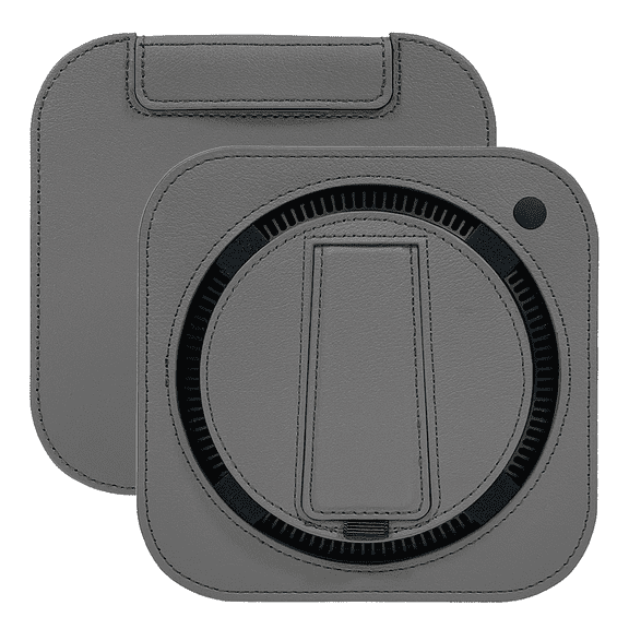 Protective Case Cover with Folding Stand for Mac Mini M4 / M4 Pro 2024, Personalized Leather Protective Cover,Shockproof,Dustproof,Anti-Scratch