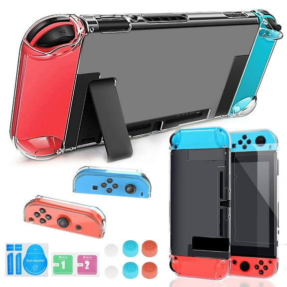 Protective Case Fit for Nintendo Switch, Dockable Hard Case Cover, TPU Protective Shell With Ergonomic Hand Grip Fit for Nintendo Switch Console and Joy-Con Controller