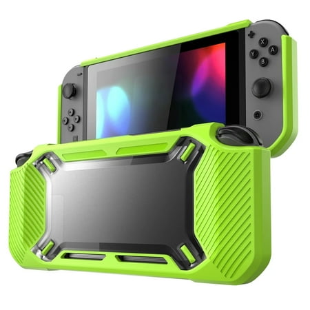 Protective Case Fit for Nintendo Switch, EEEkit TPU Protective Cover Case with Ergonomic Hand Grip, Anti-Scratch Shockproof, Green