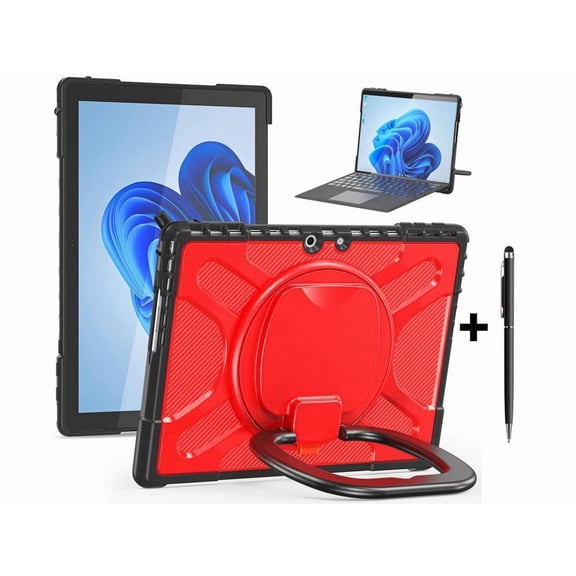 Protective Case for Microsoft Surface Pro 11 10 9 13 inch Shockproof Cover with Stand and Universal Stylus Pen Hand Strap Compatible with Type Cover Keyboard