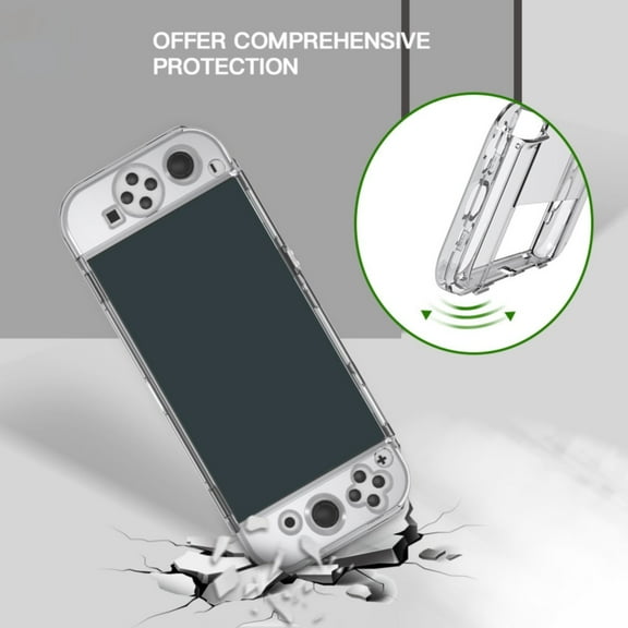 Protective Case for Nintendo Switch OLED, Unibody TPU Back Cover, Precision-Molded with Heat Dissipation, Anti-Slip/Scratch/Fingerprint, Ergonomic Grip, Lightweight Durable (Clear) 10.24x4.45x1.06"