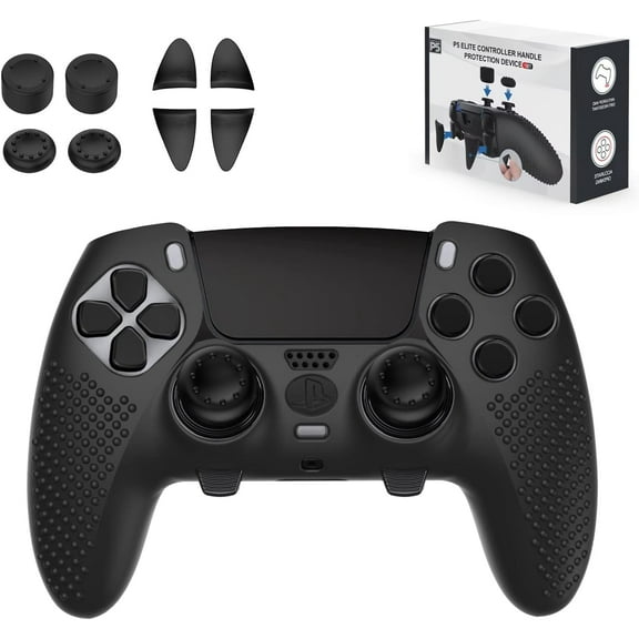 Protective Case for PlayStation 5 Edge Controller, For PS5 Controller Skin for PlayStation 5 DualSense Wireless Edge Controller with 4PCS Thumb Grip Caps+L2 R2 Trigger Extender