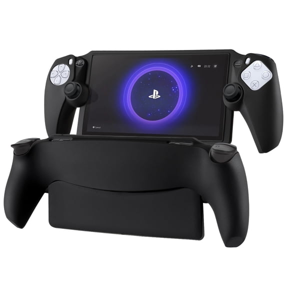 Protective Case for Playstation Portal, Silicone Soft Grip Cover Case Protector with Full Protection and Non-Slip Thumb Grips Accessories Kit for Playstation Remote Player (Black)