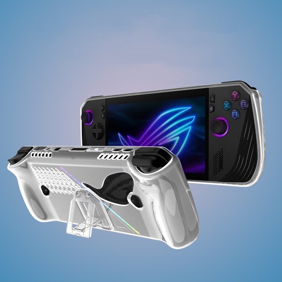 Protective Case for Rog Ally X with Kickstand, TPU Protector Case Skin with Foldable Stand for Rog Ally X Gaming Console, Shock-Absorption, Non-Slip and Anti-Scratch Accessories