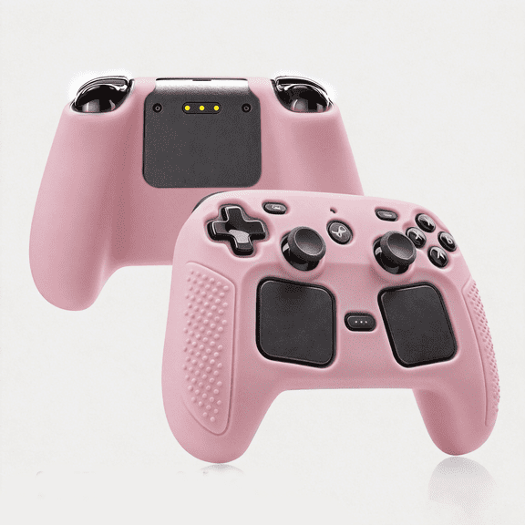 Protective Case for 2026 Steam Controller 2 Accessories, Soft Silicone Cover with Comfort Grip Shell Skin-Pink