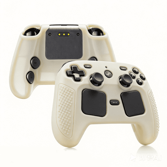 Protective Case for 2026 Steam Controller 2 Accessories, Soft Silicone Cover with Comfort Grip Shell Skin-White