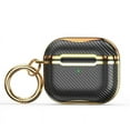 thumbnail image 1 of Protective Case for AirPods 1/2/3 & AirPods Pro 1/2, Marble Carbon Fiber Gold Edge TPU Cover (Black B,For Airpods pro 2), 1 of 7