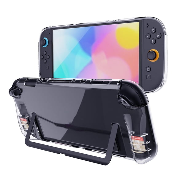 Protective Case for NS Switch 2, Transparent Soft Protective TPU Cover,Stores up to 2 Games Card, Anti-Scratch Shockproof , Game Storage,Clear