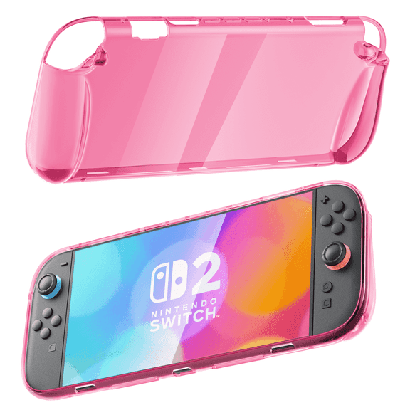 Protective Case for Nintendo Switch 2,Slim Soft TPU Cover Protective Case for Switch 2 Console and Grip Joy-Con(Pink)