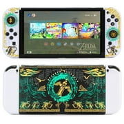 Protective Case for Nintendo Switch & Switch OLED, Dockable Hard Shell Shockproof Cover Joycons Skin with Thumb Grips Caps-for Switch OLED