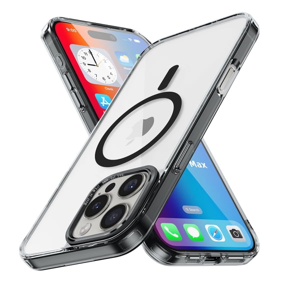 Protective Case for iPhone 15, Translucent Cover, Shockproof Protection, Non-Yellowing Magnetic Case for iPhone 15, Black
