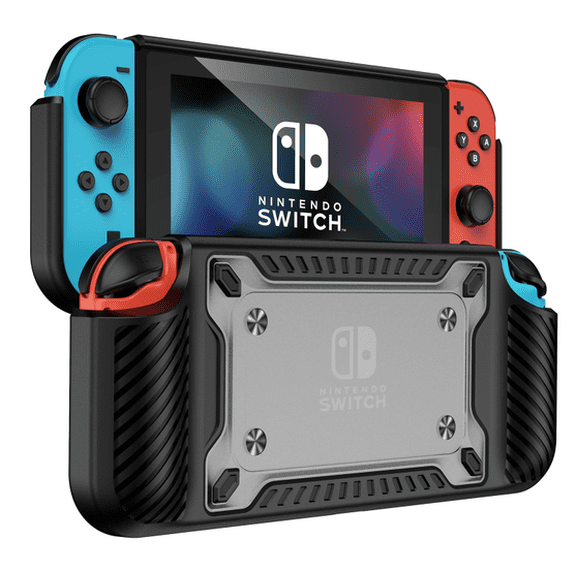 Protective Case with Game Card Slots and Stand for Nintendo Switch OLED, Black