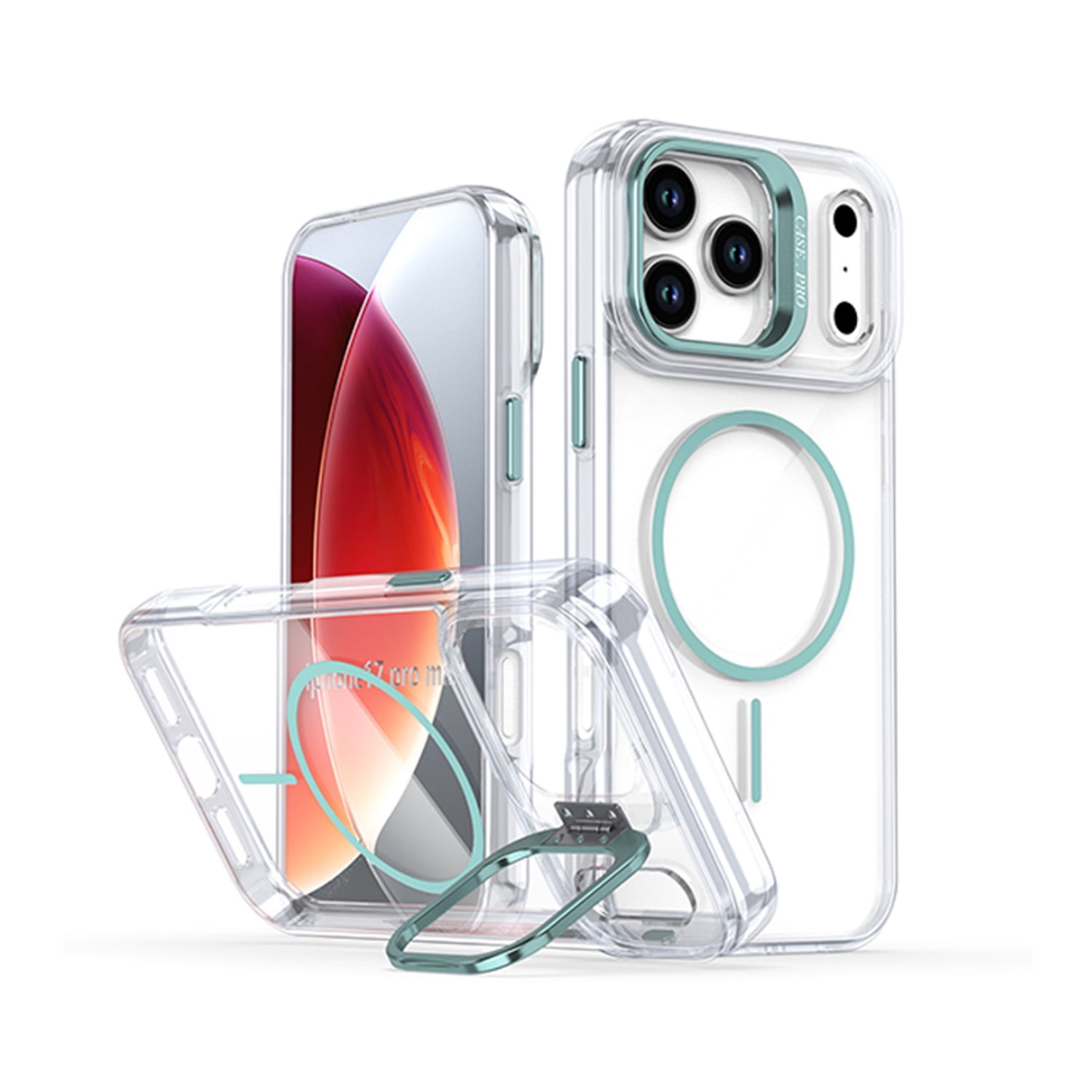 Protective Clear Camera Stand Case with Magsafe for iPhone 17 Pro - Blue