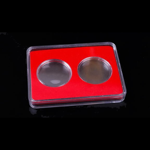 Protective Coin Holder Display Case with Dual Grid Organizer, Transparent Box for Secure Storage of Copper, Silver, Commemorative, and Gold Coins