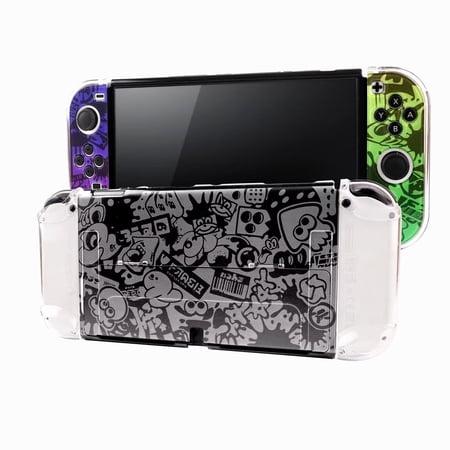 Protective Cover Case for Nintendo Switch Oled Game Console Case Silicone Host Skin Cover For Switch Oled Controller Shell,Black Grey