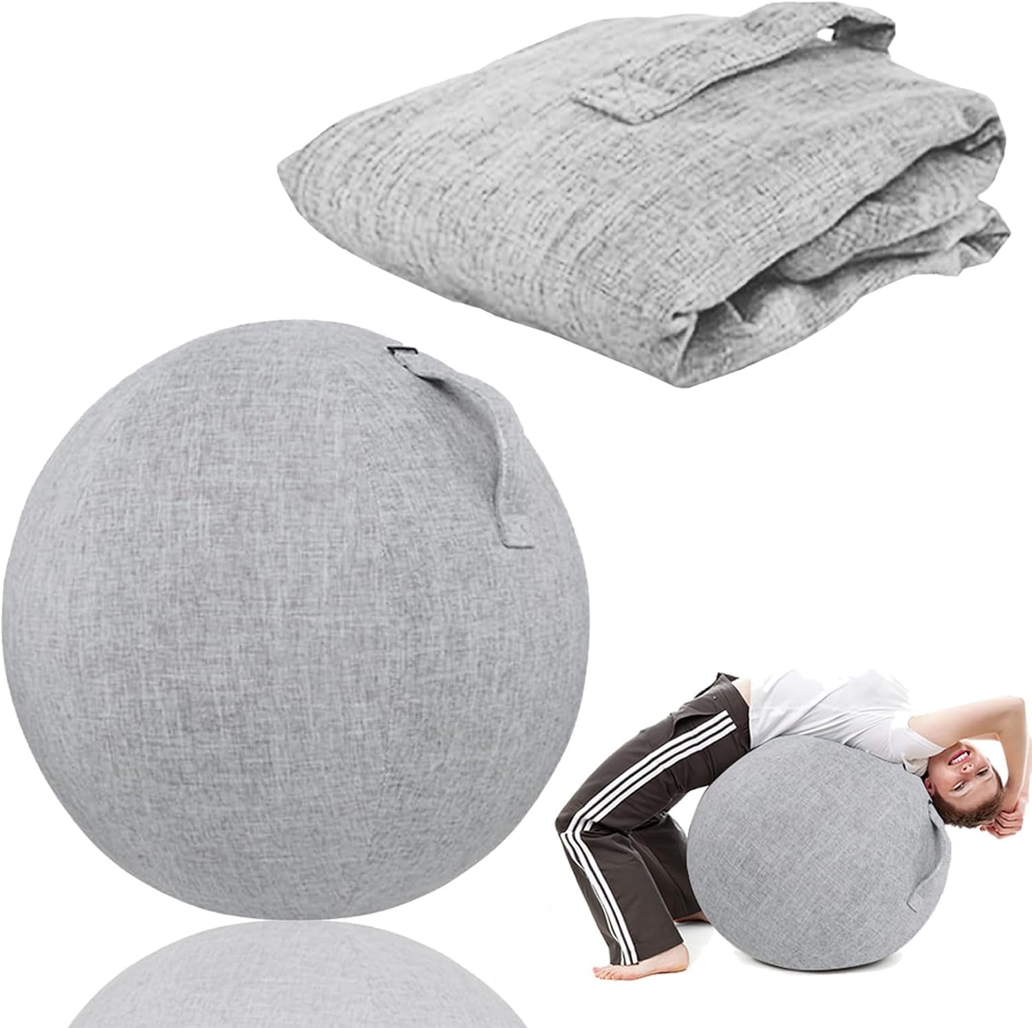 Protective Cover for Gymnastics Ball 65 cm Diameter, Balance Ball Cover, Anti-Scratch, Gymnastics Ball Cover, Lightweight Yoga Ball Cover for Pregnancy, Fitness