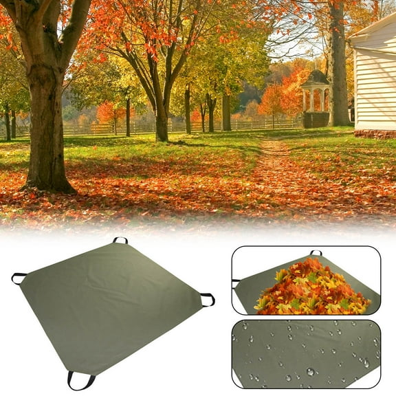 Protective Cover Protective Outdoor Shield for Leaf and Debris Disposal Foldable Heavy Duty Poly Tarp with Handle and Durable Fabric