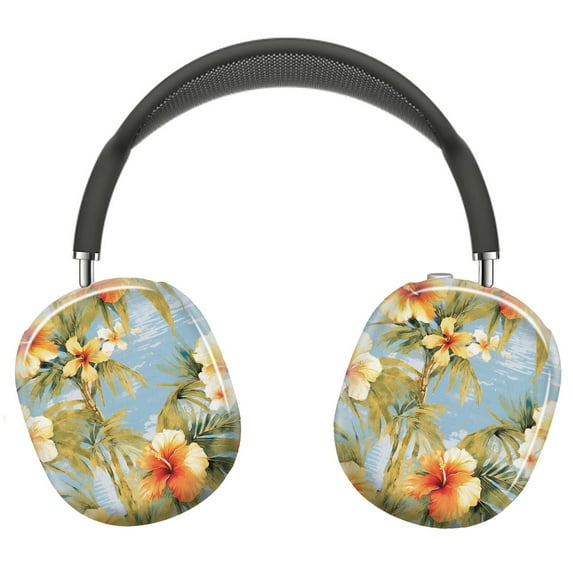 Protective Cover for AirPods Max Beach Blossoms Tropical Island Florals=14 Headphones Aesthetic Print Snap On Cases