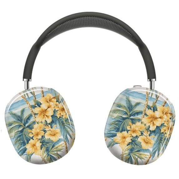 Protective Cover for AirPods Max Beach Blossoms Tropical Island Florals=9 Headphones Aesthetic Print Snap On Cases