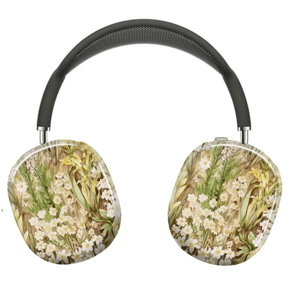 Protective Cover for AirPods Max Bohemian Beige Garden Florals Grasses=19 Headphones Aesthetic Print Snap On Cases