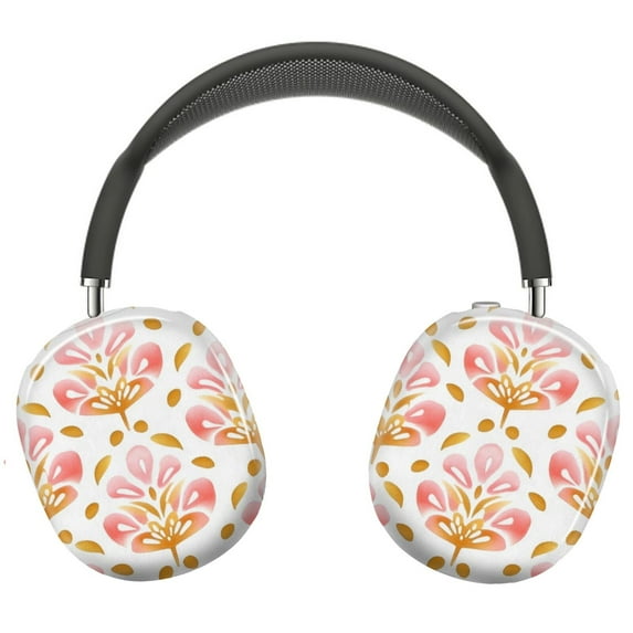 Protective Cover for AirPods Max Cute Salmon Pink Floral Blossom=1 Headphones Aesthetic Print Snap On Cases