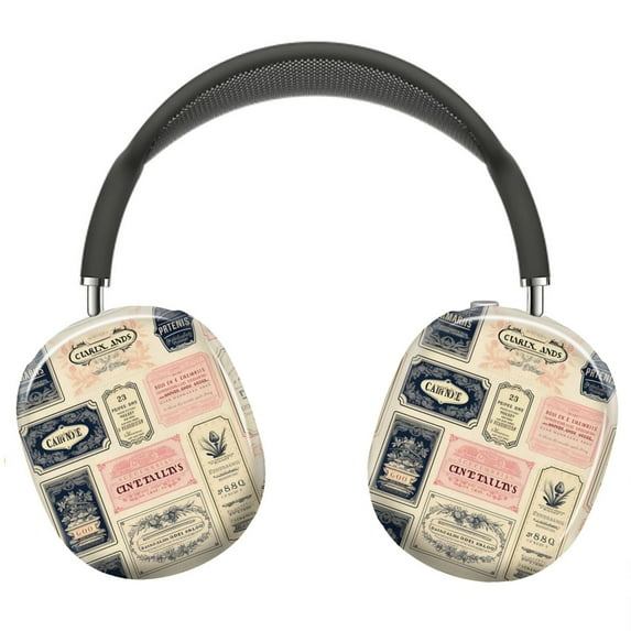 Protective Cover for AirPods Max Vintage Label Patterns =13 Headphones Aesthetic Print Snap On Cases