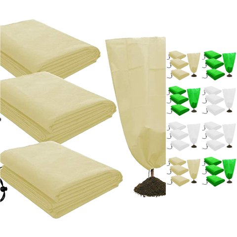 Protective Cover for Frost Blankets and Cloth Tree Covers With Bags White Green Protective Shield for Garden and Outdoor Frost