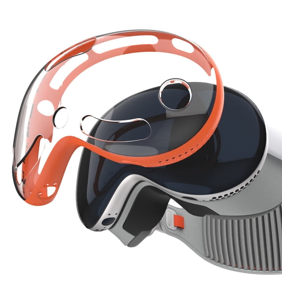 Protective Cover for Vision Pro, TPU Clear Case Anti-Scratch Shockproof Lightweight Transparent VR Headset Accessories-Orange