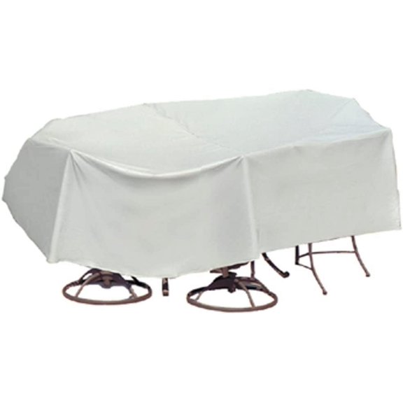 Protective Covers Weatherproof PatioTable and Chair Set Cover, 60 Inch x 66 Inch, Oval/Rectangle Table, Gray