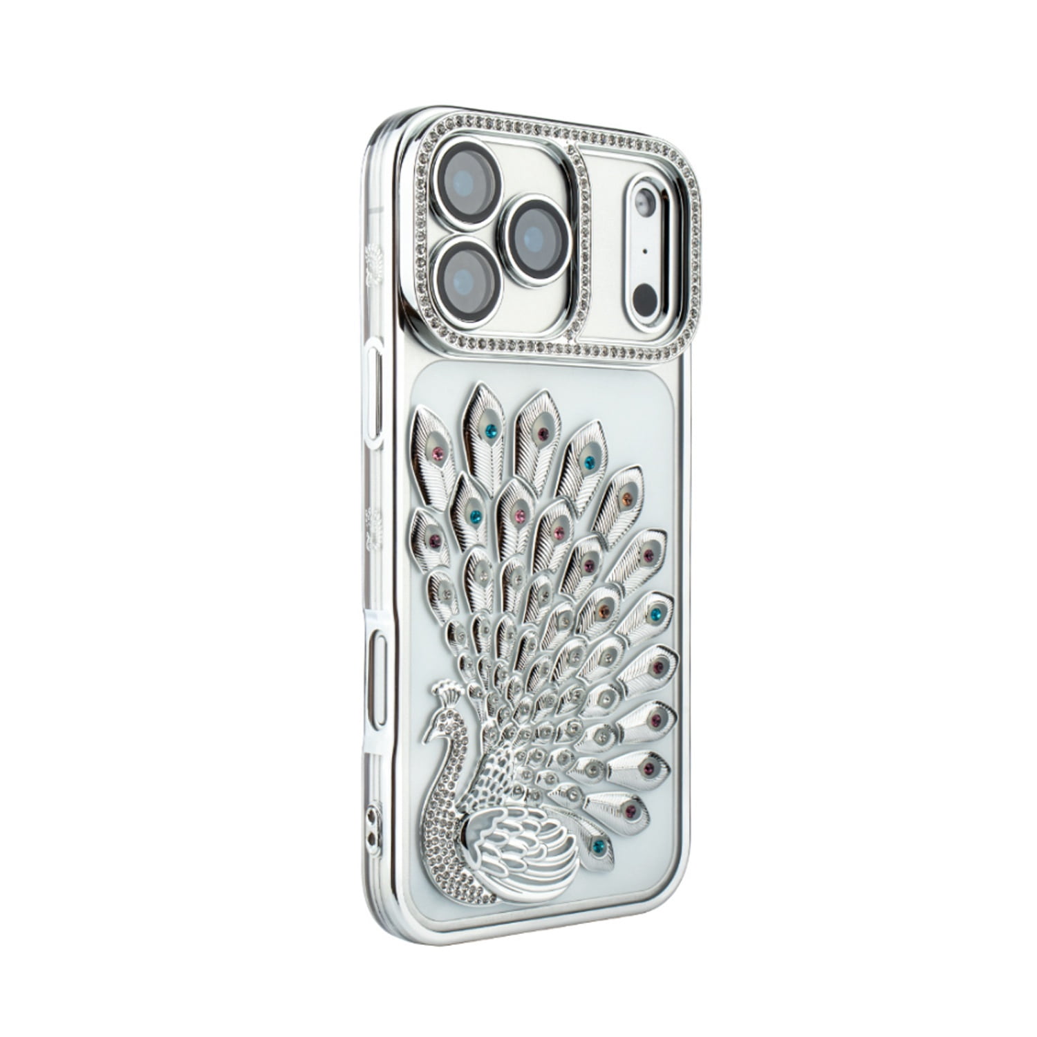 Protective Crystal Plume Case for iPhone 17 Pro - Silver